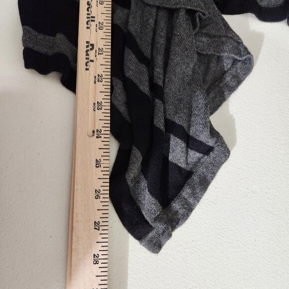 United States Cardigan Sweater Womens XL Gray Black Waterfall Striped Knit - Picture 6 of 10